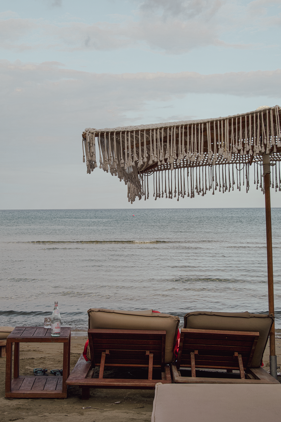 Shaded terrace overlooking the sea in Cyprus